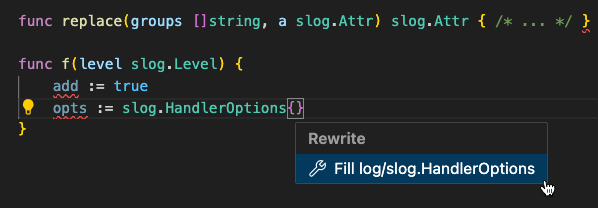 Before &ldquo;Fill slog.HandlerOptions&rdquo;